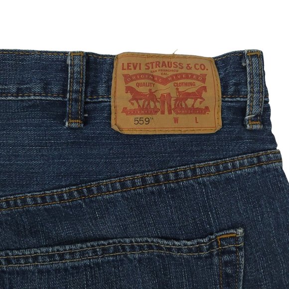 Levis 559 Relaxed Straight Fit Jeans Mens Size 44 x 31 Dark Wash Denim - Picture 7 of 12